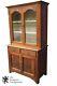 Primitive Antique Oak Carved Stepback Cupboard China Display Cabinet 74 Hoosier