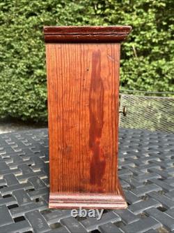 Primitive Antique Wooden Cabinet Cupboard 2 Shelf Northern Carved Panel Door