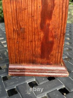 Primitive Antique Wooden Cabinet Cupboard 2 Shelf Northern Carved Panel Door