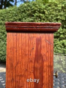 Primitive Antique Wooden Cabinet Cupboard 2 Shelf Northern Carved Panel Door