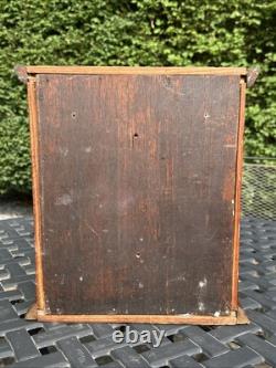 Primitive Antique Wooden Cabinet Cupboard 2 Shelf Northern Carved Panel Door