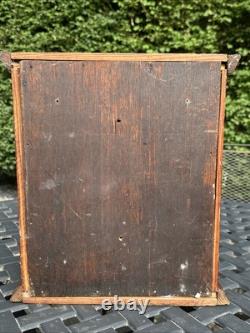 Primitive Antique Wooden Cabinet Cupboard 2 Shelf Northern Carved Panel Door