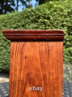 Primitive Antique Wooden Cabinet Cupboard 2 Shelf Northern Carved Panel Door