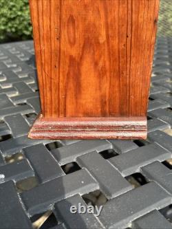 Primitive Antique Wooden Cabinet Cupboard 2 Shelf Northern Carved Panel Door