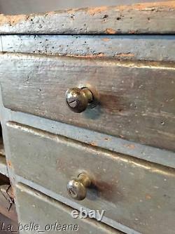 Primitive / Industrial Turn Of The Century Jewelers Work Bench With A Story