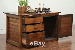 Primitive Pine & Oak Antique Kitchen Pantry Dry Sink Cabinet, Ohio #29118