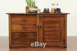 Primitive Pine & Oak Antique Kitchen Pantry Dry Sink Cabinet, Ohio #29118