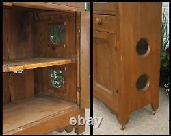 Primitive Spoon Carved East Lake Pine Pie Safe Jelly Cabinet Cupboard SquareNail