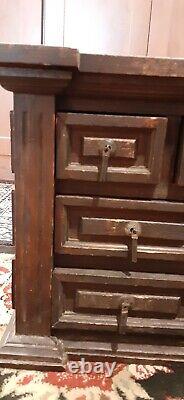 Primitive Table Top Wooden 6-Drawer Spice/Apothecary Chest/Cabinet-17.25 long