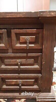 Primitive Table Top Wooden 6-Drawer Spice/Apothecary Chest/Cabinet-17.25 long