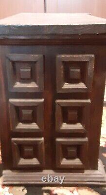 Primitive Table Top Wooden 6-Drawer Spice/Apothecary Chest/Cabinet-17.25 long