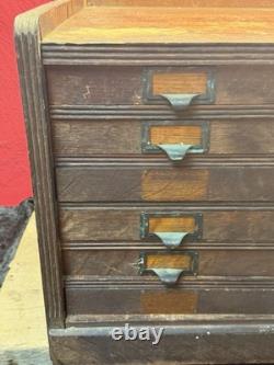 Primitive flat file Cabinet wood drawer Late 19th Century 1890s