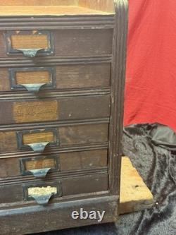 Primitive flat file Cabinet wood drawer Late 19th Century 1890s