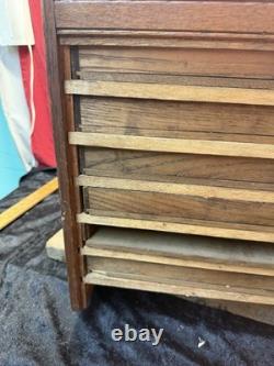 Primitive flat file Cabinet wood drawer Late 19th Century 1890s