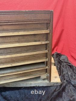 Primitive flat file Cabinet wood drawer Late 19th Century 1890s