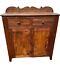 Primitive Jelly Cupboard 2 Drawer 2 Doors Bracket Base Early Surface 1830s
