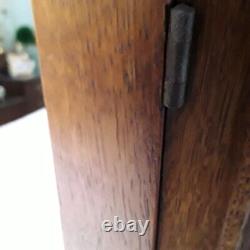 Primitive/vintage Antique OAK Hanging Wall CORNER CABINET Cupboard