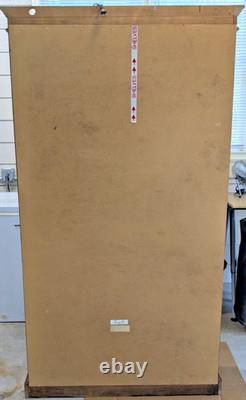 Pulaski Breakfront Lighted Curio Burled Wood 4 Glass Shelves 76t 42w 13d USA