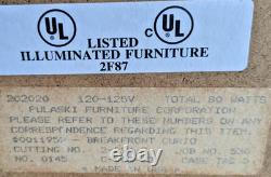 Pulaski Breakfront Lighted Curio Burled Wood 4 Glass Shelves 76t 42w 13d USA