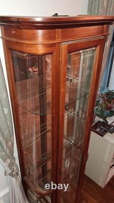 Pulaski Traditional Brown Wood Glass Curio Cabinet with 4 Shelves and Glass Door