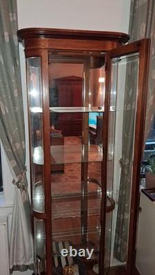 Pulaski Traditional Brown Wood Glass Curio Cabinet with 4 Shelves and Glass Door
