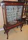 Queen Anne Style Curio/china Display Cabinet Mahogany Glass Sliding Front Door
