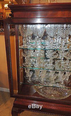 Queen Anne Style Curio/China Display Cabinet mahogany glass sliding front door