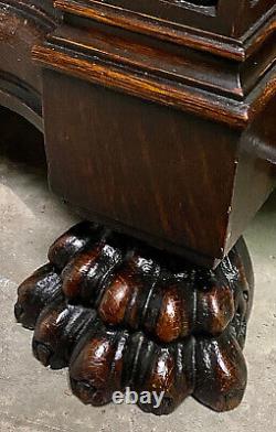 R. J. Horner Griffin Carved Serpentine Front Oak China Cabinet