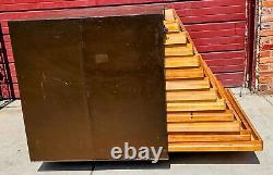 RARE 1940s WOOD & STEEL 56x40x40 12 DRAWER MAP FILE WATCH-VIDEO FREESHIPPING