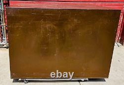 RARE 1940s WOOD & STEEL 56x40x40 12 DRAWER MAP FILE WATCH-VIDEO FREESHIPPING