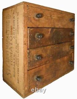 RARE AMERICAN FOLK ART NEW ENGLAND PRIMITIVE HANDMADE CABINET from WD BOX CRATES