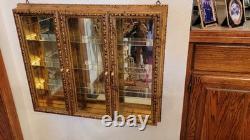 RARE Creazioni Artistiche Italy 3 DOOR Hand Appl. GOLD LEAF Wall Cabinet Mirrored
