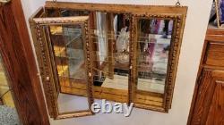 RARE Creazioni Artistiche Italy 3 DOOR Hand Appl. GOLD LEAF Wall Cabinet Mirrored