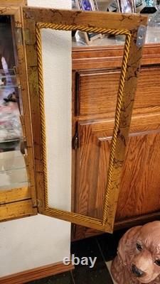 RARE Creazioni Artistiche Italy 3 DOOR Hand Appl. GOLD LEAF Wall Cabinet Mirrored