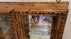 RARE Creazioni Artistiche Italy 3 DOOR Hand Appl. GOLD LEAF Wall Cabinet Mirrored