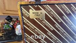 RARE Creazioni Artistiche Italy 3 DOOR Hand Appl. GOLD LEAF Wall Cabinet Mirrored