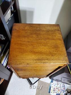 RARE Large Solid Tiger Oak Antique Rolltop Sorting Cabinet GREAT CONDITION