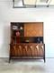 Rare Style-broyhill Brasilia Two Piece Walnut Hutch China Cabinet Credenza
