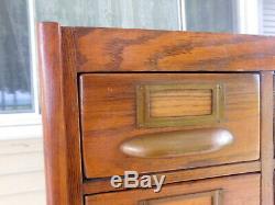 RARE c1900 Antique Boynton Co 20 Drawer Oak Card File Cabinet US Post Office Tag