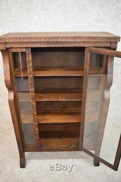 RED LION Tiger Mission Oak Display Bookcase China Display Curio Cabinet