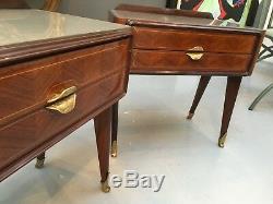 REDUCED Very rare'Dassi' 1950's Italian Walnut & Satinwood Bedside Cabinets