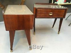 REDUCED Very rare'Dassi' 1950's Italian Walnut & Satinwood Bedside Cabinets