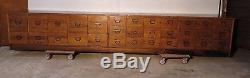 Rare 16' General Store or Country Store Oak Sherer Seed Bean Counter Cabinet