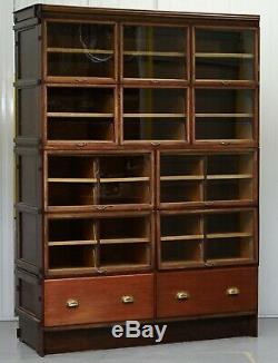 Rare 1920's Haberdashery Stacking Cabinet 10 Retracting Doors 28 Sliding Shelves