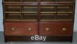 Rare 1920's Haberdashery Stacking Cabinet 10 Retracting Doors 28 Sliding Shelves