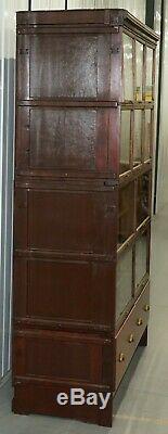 Rare 1920's Haberdashery Stacking Cabinet 10 Retracting Doors 28 Sliding Shelves