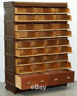 Rare 1920's Haberdashery Stacking Cabinet 10 Retracting Doors 28 Sliding Shelves