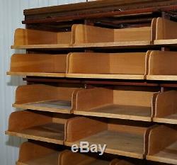Rare 1920's Haberdashery Stacking Cabinet 10 Retracting Doors 28 Sliding Shelves
