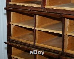Rare 1920's Haberdashery Stacking Cabinet 10 Retracting Doors 28 Sliding Shelves