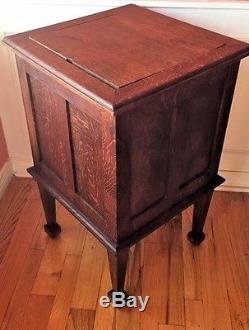 Rare Antique Arts & Crafts Cupboard/Cabinet/SideTable Quartersawn Oak Gold Fleck
